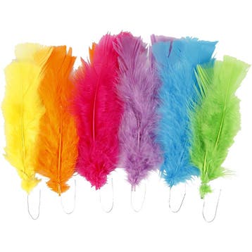 Veren, L: 11-17 cm, diverse kleuren, 18 bol/ 1 doos, Hobby en Vrije tijd, Knutselen, Nieuw