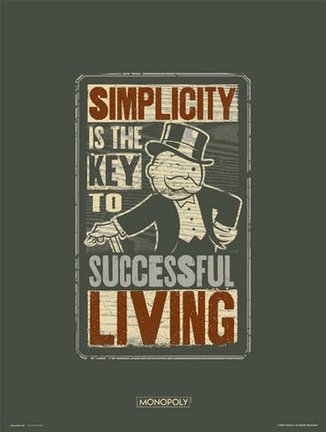Kunstdruk Monopoly - Simplicity 30x40cm, Verzenden, Nieuw