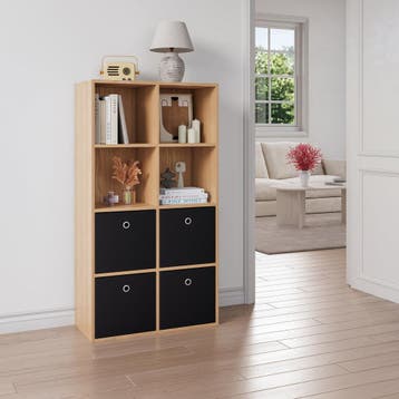 Opbergmanden 28x30x30 cm opvouwbaar set van 10 zwart, Verzenden, Nieuw in verpakking