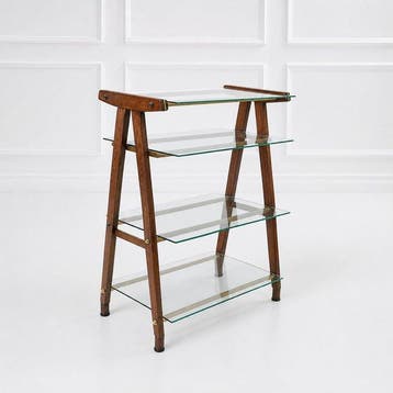 Manifattura Italiana - Étagère - hout en glas en messing -