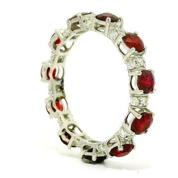 Ring Platina - 2.30ct. tw. Robijn - Diamant, Nieuw