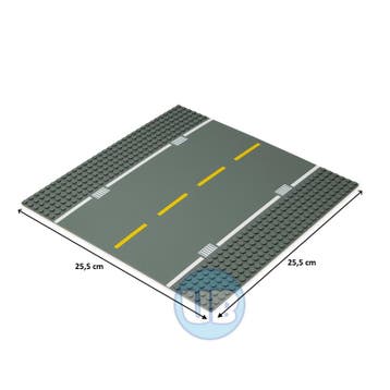 City wegenplaat recht met gele belijning - 25,5 x 25,5 cm, Verzenden, Nieuw