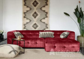 Loungebank Castricum - loungebanken - Rood, Huis en Inrichting, Nieuw, 150 cm of meer, Stof, 250 tot 300 cm