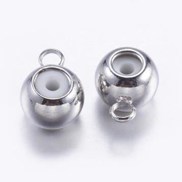 2 x DQ bails met oog macramé slot 7 x 5 x 3,5mm Platinum..., Ophalen of Verzenden, Nieuw, Kraal