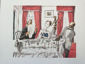 Foujita Tsuguharu Léonard (1886-1968), after - Le diner 1952