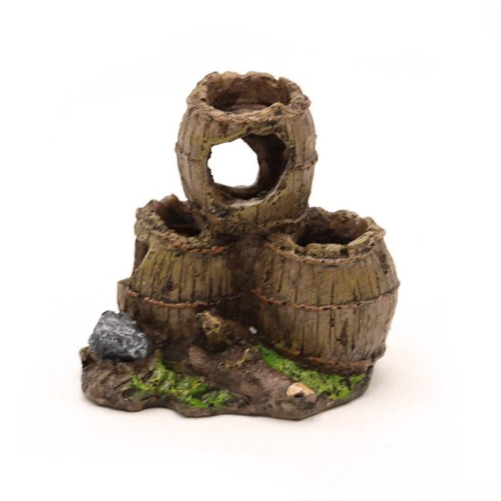 Houten tonnen 10cm / Aquariumdecoratie As-198, Dieren en Toebehoren, Vissen | Aquaria en Toebehoren, Plant(en), Steen of Hout