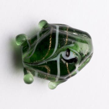5  x vis kraal 18x18x8 mm kleur: groen gat: 1mm (Glaskralen), Ophalen of Verzenden, Nieuw, Kraal
