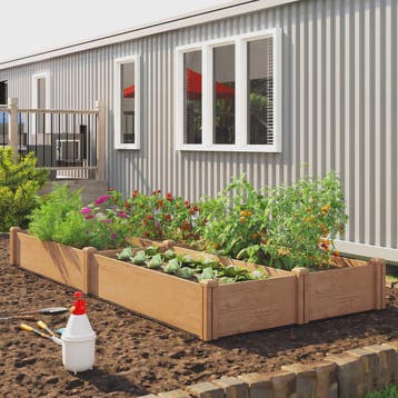 Outsunny Verhoogd Houten Bed voor Groenten & Kruiden - 234x2, Tuin en Terras, Kweekspullen, Verzenden, Nieuw