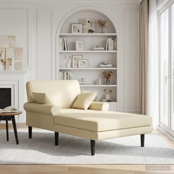 vidaXL Chaise longue Crèmekleurig Kunstleer, Verzenden, Nieuw