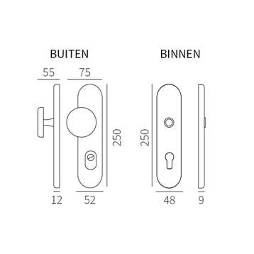 Voordeurset Kira PC55 Basel-zonder kruk SKG3 met, Verzenden, Nieuw