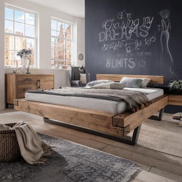 TPT Möbel Woody Massief Houten Balkenbed - 200 x 210, Nieuw