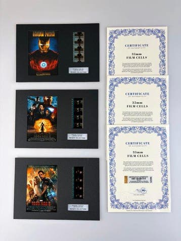 Iron Man – Rare Trilogy Set of 3 Mounted 35mm Film Cells –, Nieuw