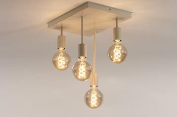 Rietveld Plafondlampen - Beige, Zand - Metaal, Huis en Inrichting, Lampen | Plafondlampen, Verzenden, Nieuw