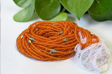 Waist Beads / Afrikaanse Heupketting -  Oranje Amarachi (Tra, Ophalen of Verzenden, Nieuw