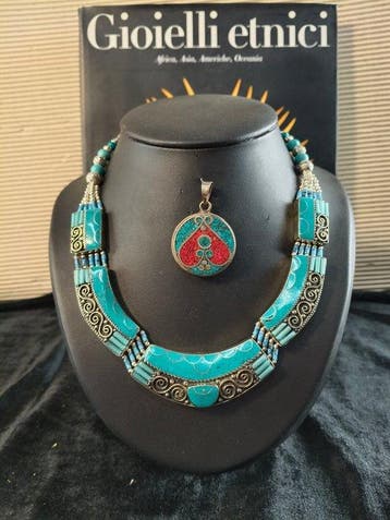wit metaal argent - Parure - ketting + hanger