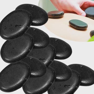 12 Pcs 4x6cm Spa hot Stone Beauty Stones Massage Lava Natura, Verzenden, Nieuw