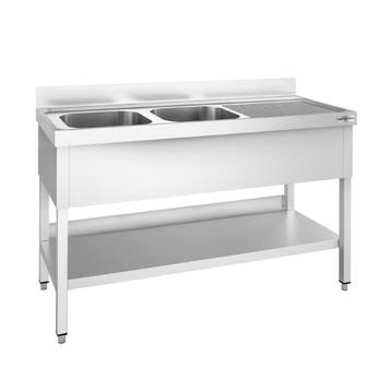 GGM Gastro | RVS spoeltafel PREMIUM - 1600x700mm - met |, Verzenden, Nieuw in verpakking, RVS Meubilair