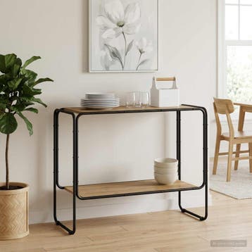 vidaXL Dressoir Artisanaal eiken 93.5 x 38 x 75 cm Bewerkt, Verzenden, Nieuw, Overige houtsoorten, Minder dan 50 cm