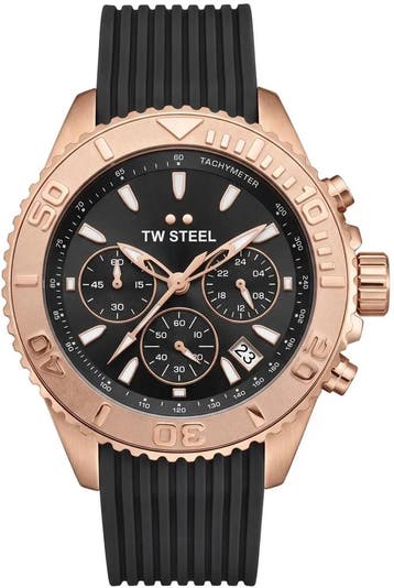 TW Steel TWVA11 Vanceur Diver Rose Noir chronograaf horloge, Overige merken, Staal, Verzenden, Polshorloge