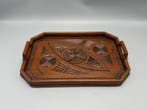 Antiek houten dienblad - Dienblad - Hout - Kerfsnede