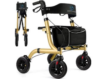 Safe Age® Rollator - Lichtgewicht opvouwbaar - Gevoerde, Diversen, Verzenden, Nieuw