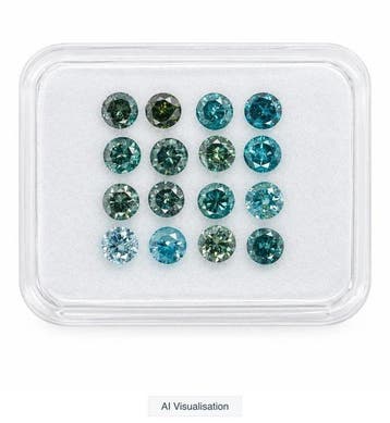 Zonder minimumprijs - 16 pcs Diamant (Kleurbehandeld) - 0.89, Nieuw