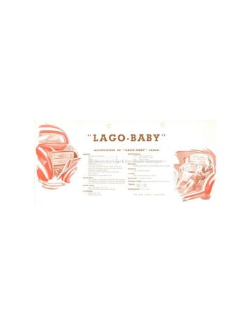 1950 TALBOT-LAGO BABY BROCHURE ENGELS, Nieuw, Author