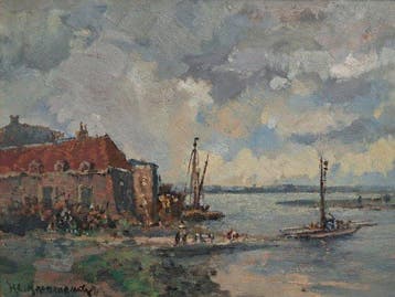 H. C. Kranenburg (1917-1997) - Hollands vissersdorp, Antiek en Kunst