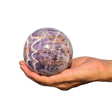 KAMR GEM Chevron Amethyst Sphere 105mm Gepolijste Dream