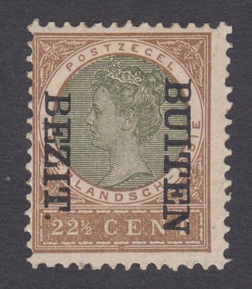 Nederlands-Indië 1908 - Opdruk Buiten Bezit, kopstaand -, Gestempeld