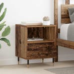 vidaXL Nachtkastje met lade 2 pcs Oudhout 40 x 35 x 50 cm, Minder dan 45 cm, Verzenden, Nieuw, Minder dan 55 cm