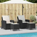 vidaXL 4-delige tuinbankset met kussens, zwart polyrotan, Verzenden, Nieuw