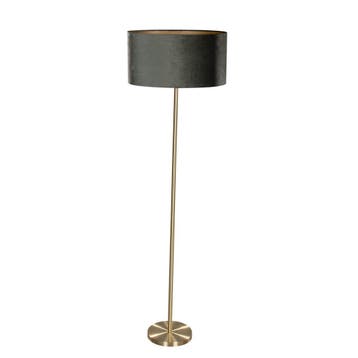 Vloerlamp messing met ovale velours kap groen 50cm - Simplo, Huis en Inrichting, Verzenden, Nieuw, Modern