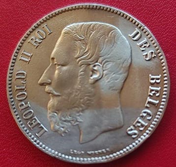 België. Leopold II. 5 Francs 1870 (Zonder minimumprijs)