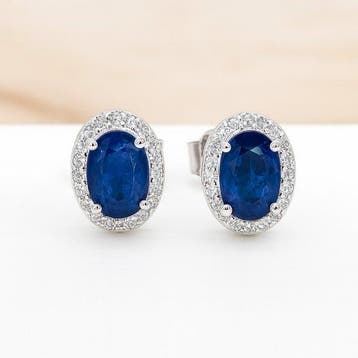 Zonder minimumprijs - Oorbellen Verguld Saffier - Topaas -, Sieraden, Tassen en Uiterlijk, Oorbellen, Nieuw