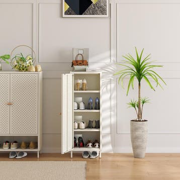 Schoenenkast Coleraine 115x43x35  cm cremewit [en.casa], Huis en Inrichting, Kasten | Schoenenkasten, Verzenden, Nieuw