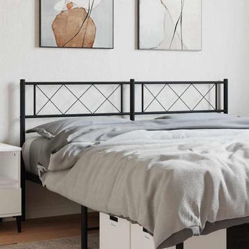 vidaXL Vervangend hoofdbord 150 cm metaal zwart, Verzenden, Nieuw, Zwart, Metaal