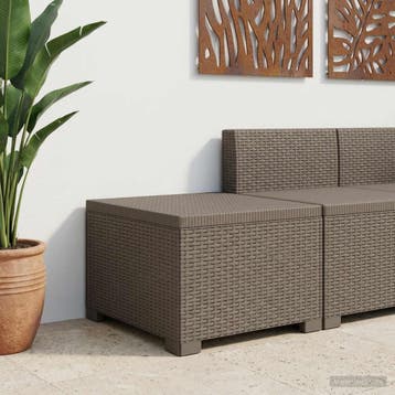 vidaXL Eénpersoons Tuinbank Rattan Look PP Lichtgrijs, Verzenden, Nieuw