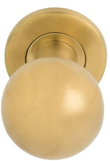 Voordeurknop BASICS LB501D Draaibaar op rozet PVD mat goud, Verzenden, Nieuw