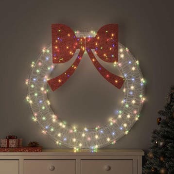 vidaXL Krans 150 LEDs Multikleur 120 cm Acryl, Diversen, Kerst, Verzenden, Nieuw