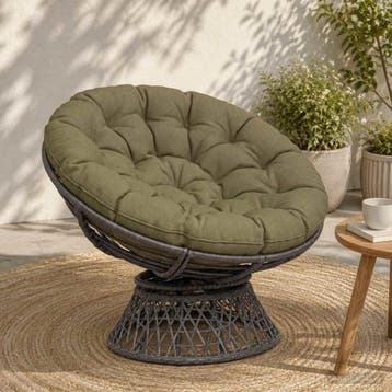 vidaXL Papasan Stoel Kussen VIANEN 100% Polyester Olijfgroen, Huis en Inrichting, Verzenden, Nieuw, Groen