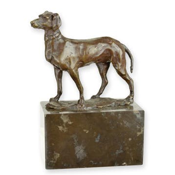 A BRONZE SCULPTURE OF A GREYHOUND (Beeldjes - Decoratie), Verzenden, Nieuw