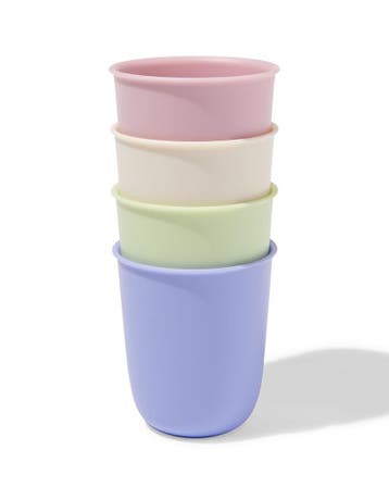 HEMA Drinkbekers 280ml kunststof pastel - 4 stuks, Verzenden, Nieuw