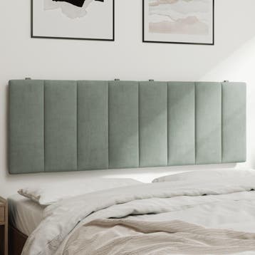 vidaXL Hoofdbordkussen Hanko 120 cm fluweel lichtgrijs, Verzenden, Nieuw, Grijs, Stof