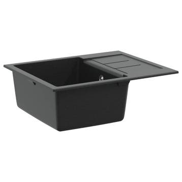 vidaXL Wasbak Zwart 620 x 500 mm 80% Kwarts en 20% Hars, Verzenden, Nieuw