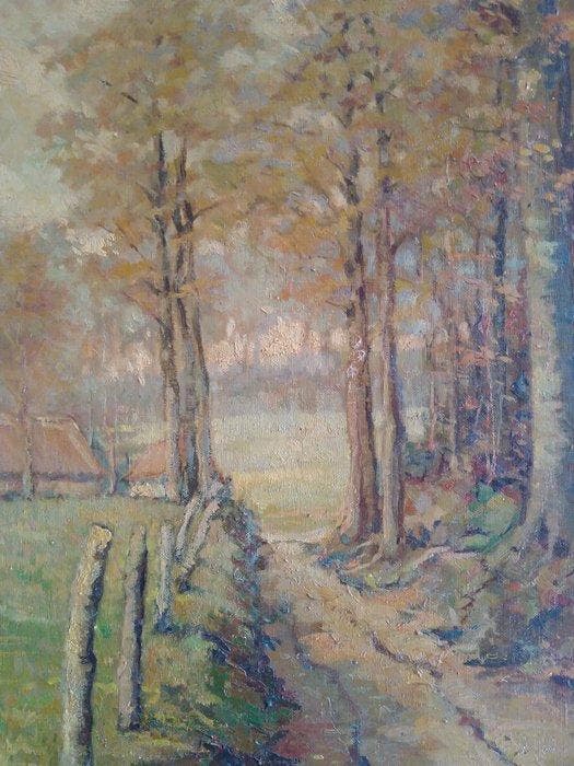 E. de Coster (XX) - In het bos, Antiek en Kunst, Kunst | Schilderijen | Klassiek