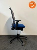 Gispen Zinn bureaustoel - Grijs netweave - blauwe stoffering, Werkplek, Ophalen of Verzenden, Gebruikt, Stoel