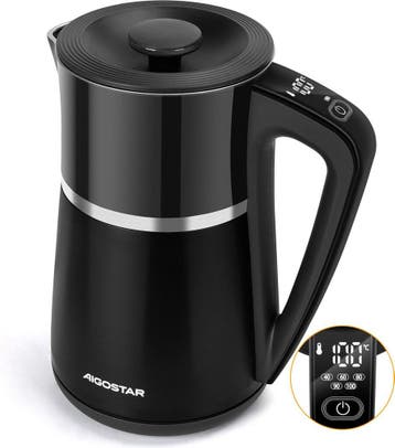 Waterkoker met temperatuurregeling - met LED - 1.7L - 2200W, Verzenden, Zo goed als nieuw