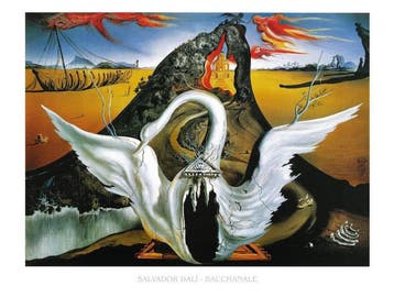 Kunstdruk Salvador Dali - Bacchanale 80x60cm, Verzenden, Nieuw