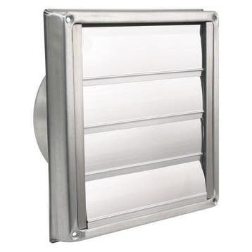 Buitenrooster | Starx | Ø 125 mm (Lamellen, RVS, Zilver), Verzenden, Nieuw